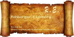 Rehberger Eleonóra névjegykártya